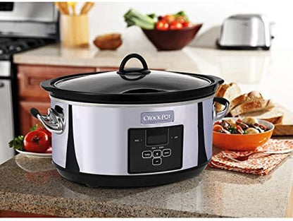 Crock-Pot 7 Quart Programmable Slow Cooker – Polished Platinum - XGR9