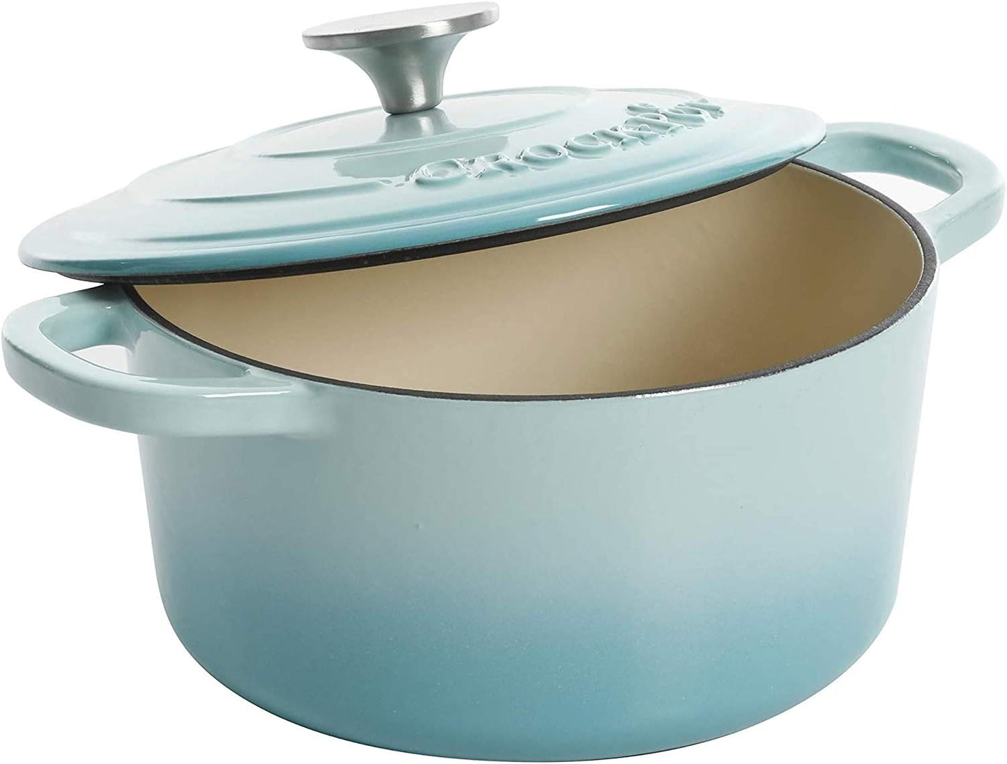 Crock-Pot 3 Quart Enameled Cast Iron Dutch Oven – Aqua - LMVO