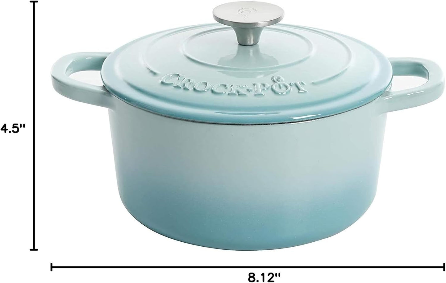 Crock-Pot 3 Quart Enameled Cast Iron Dutch Oven – Aqua - LMVO