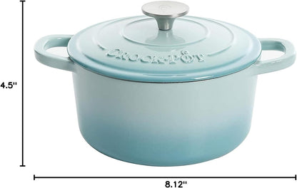 Crock-Pot 3 Quart Enameled Cast Iron Dutch Oven – Aqua - LMVO