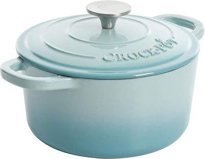 Crock-Pot 3 Quart Enameled Cast Iron Dutch Oven – Aqua - LMVO